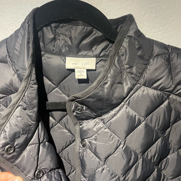 J Jill Quilted Jacket Women Black Down Barn Coat Chore Snap Front Goth Sz 3X - Picture 4 of 7